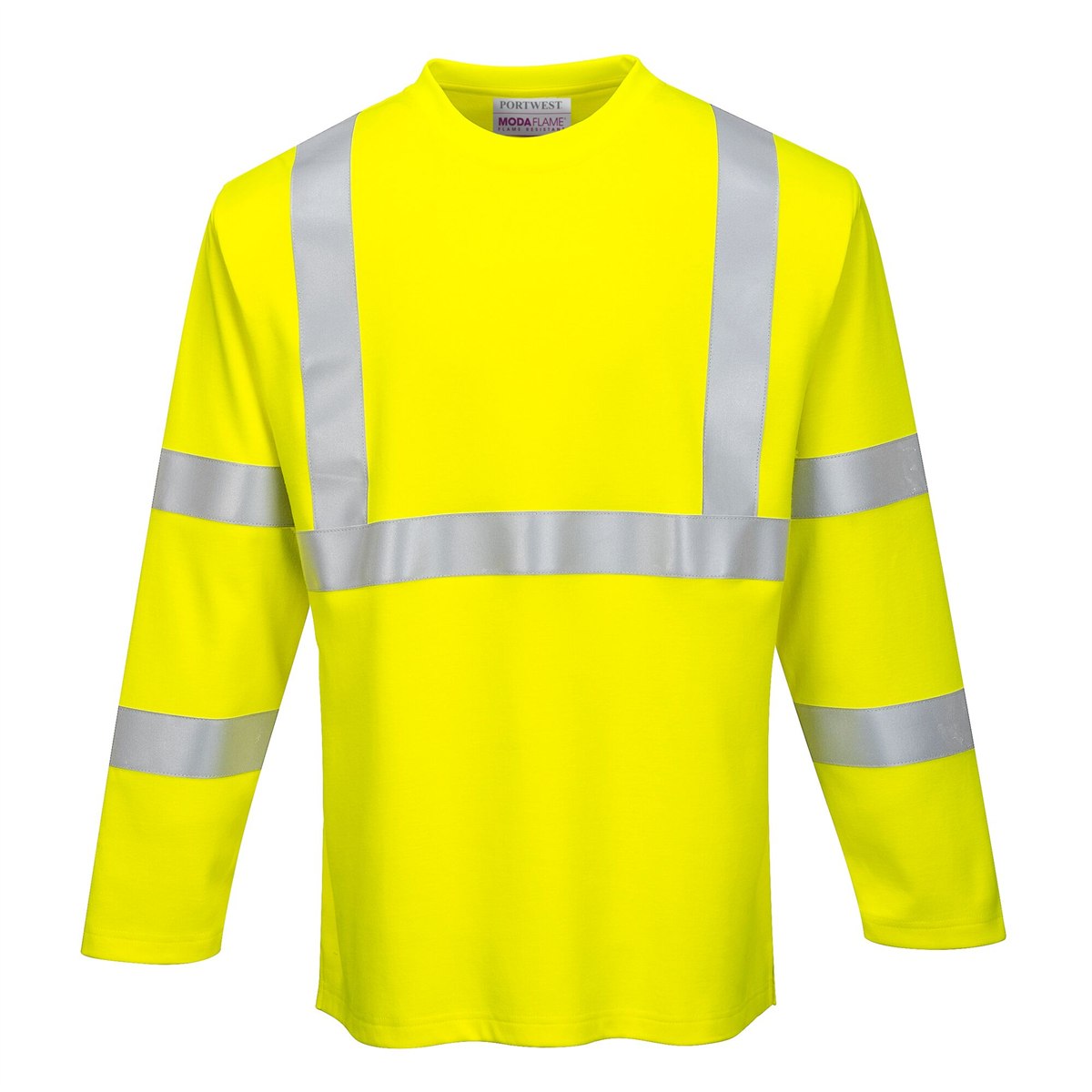 Portwest FR Hi-Vis Long Sleeve T-Shirt - Yellow