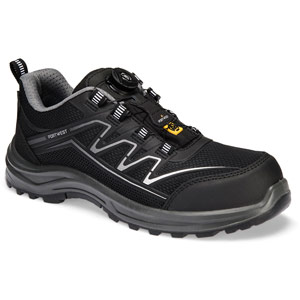 Portwest Composite KPU and Mesh Trainer S1PS ESD SR FO - Black/Grey
