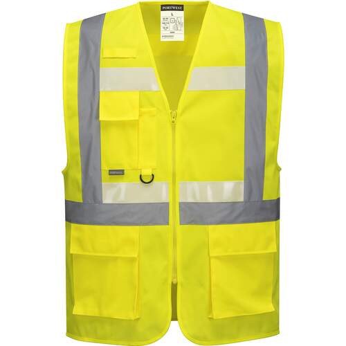 Portwest Glowtex Ezee Zip Executive Vest - Yellow