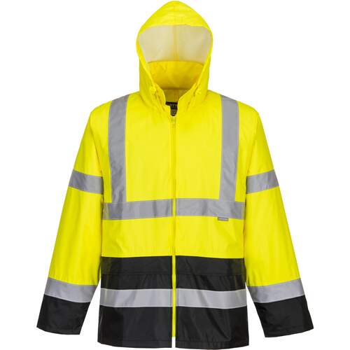 Portwest Hi-Vis Classic Contrast Rain Jacket - Yellow/Black