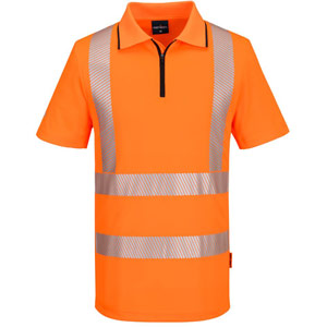 Portwest KX3 Sport Hi-Vis Zip Polo Shirt S/S - Orange