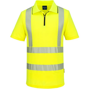Portwest KX3 Sport Hi-Vis Zip Polo Shirt S/S - Yellow