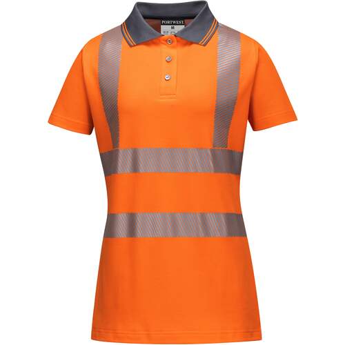 Women's Pro Polo Shirt - Orange/Grey