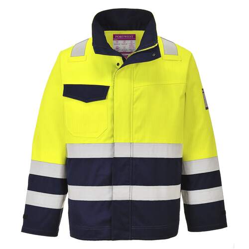 Portwest Hi-Vis Modaflame Jacket - Yellow/Navy