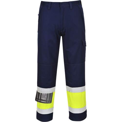 Portwest Hi-Vis Modaflame Trouser - Yellow/Navy Tall