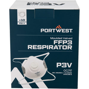 Portwest Moulded FFP3 Valved Respirator (Pk10) - White