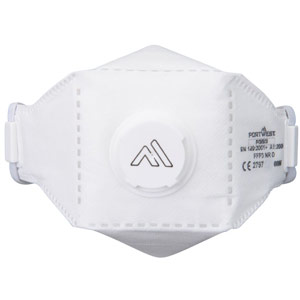 Portwest EAGLE PRO FFP3 Valved Dolomite Fold Flat Respirator (Pk10) - White