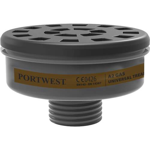 Portwest A2 Gas Filter Universal Thread - Black