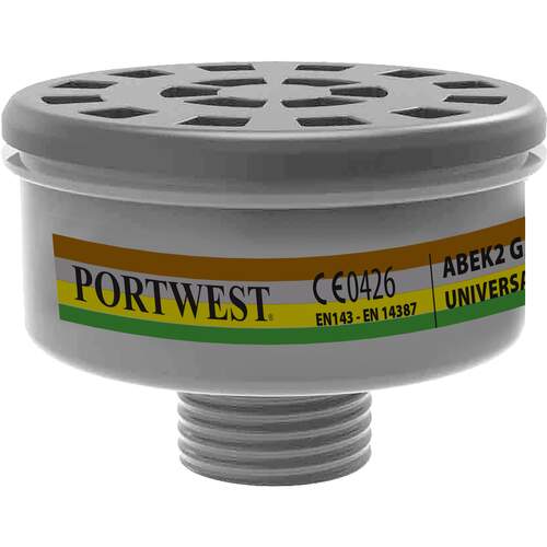 Portwest ABEK2 Gas Filter Universal Thread - Black