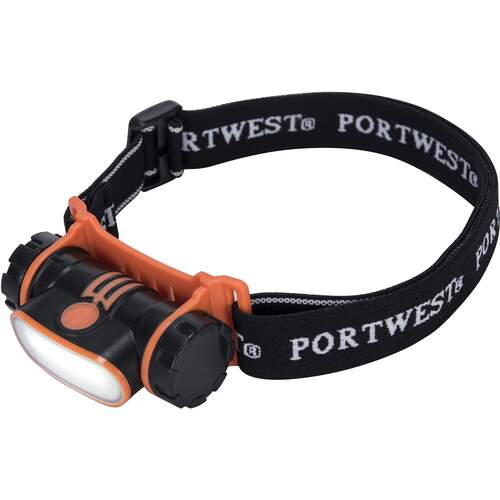 Portwest USB Rechargeable LED Head Light - Black