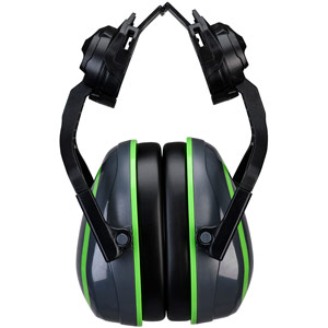 Portwest HV Extreme Ear Defenders Low Clip-On Metal Free - Grey/Green
