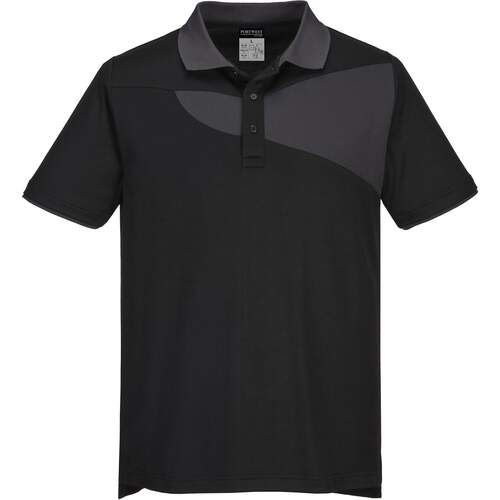 Portwest PW2 Polo Shirt S/S - Black/Zoom Grey