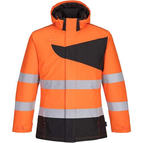 Portwest PW2 Hi-Vis Winter Jacket - Orange/Black