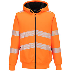 Portwest PW321 Hi-Vis Zipped Winter Hoodie - Orange