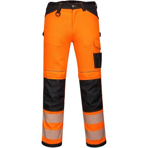 Portwest PW3 Hi-Vis Work Trouser - Orange/Black