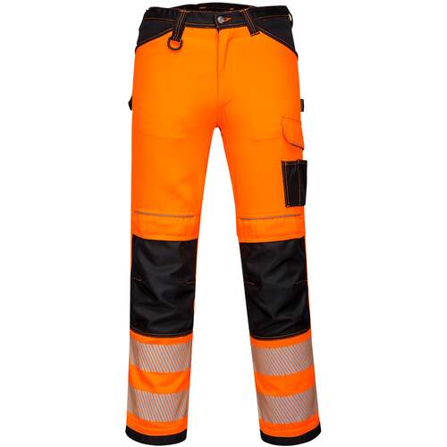 Portwest PW3 Hi-Vis Work Trouser - Orange/Black Short