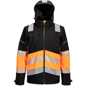 Portwest PW3 Hi-Vis Class 1 Extreme Rain Jacket - Orange/Black