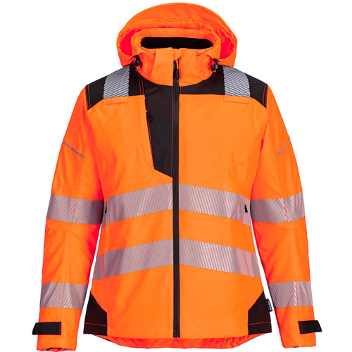 Portwest PW3 Hi-Vis Women's Rain Jacket - Orange/Black