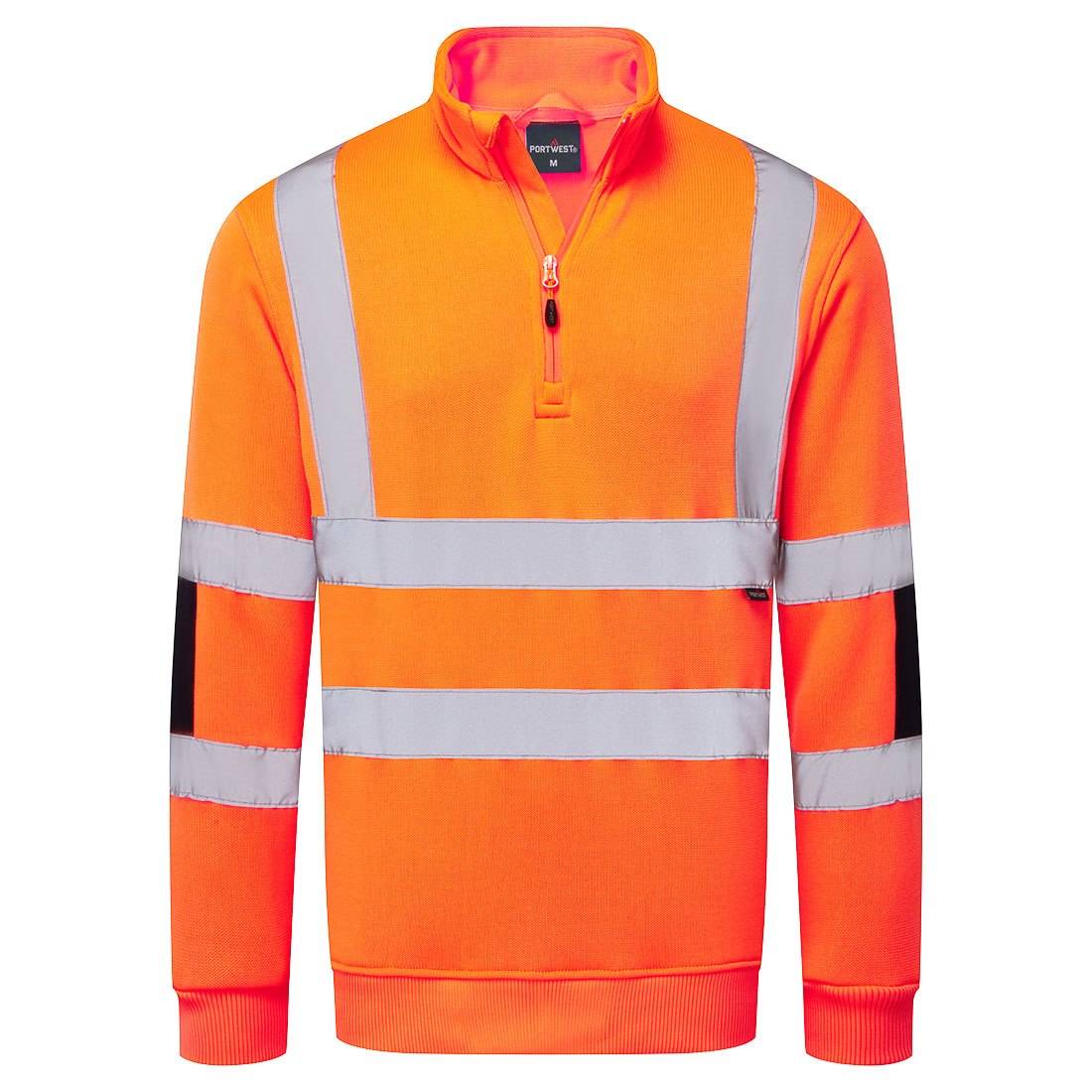 Portwest Hi-Vis Knitted Half Zip Sweatshirt - Orange