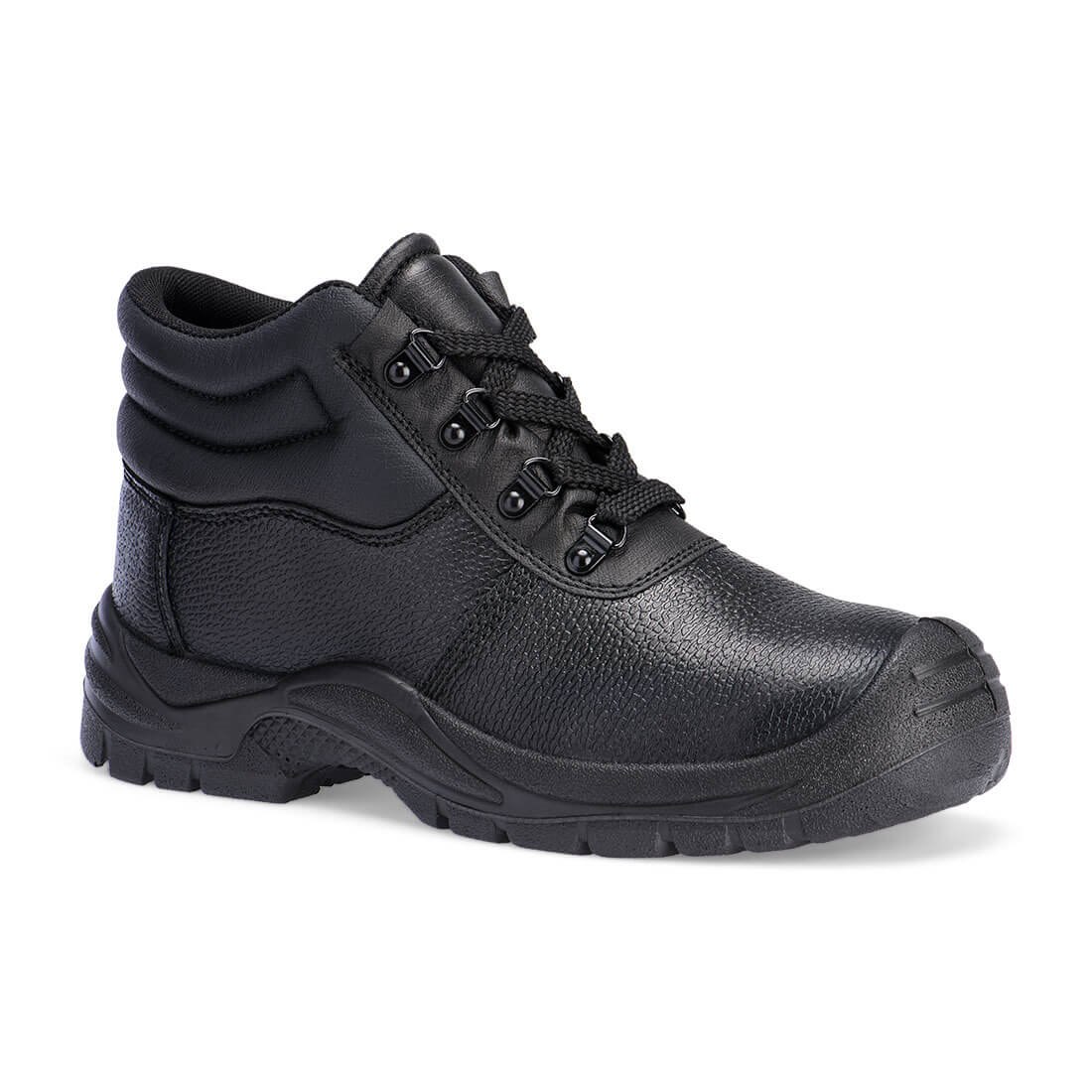 Portwest Steel Split Leather Mid Boot S1P FO SR - Black