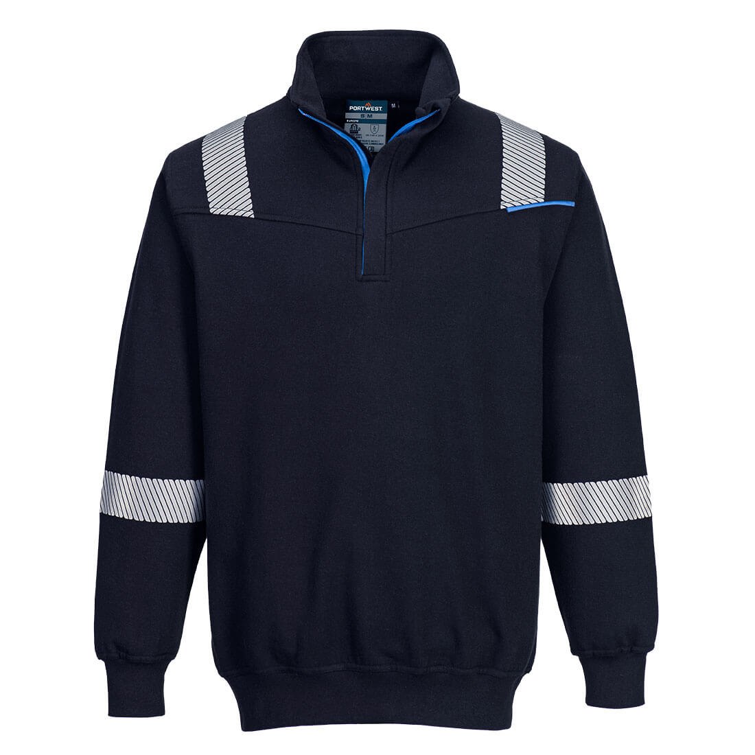 Portwest WX3 Modaflame Knit FR 1/4 Zip Sweatshirt - Navy