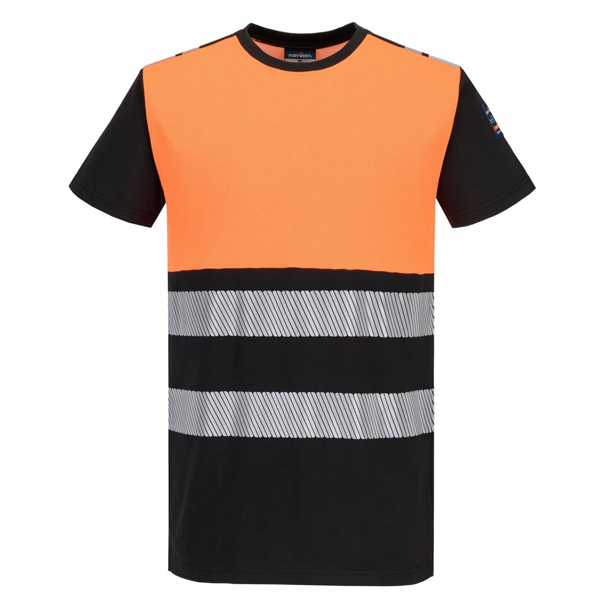 Portwest PW3 Modaflame Knit HVO Class 1 FR Short Sleeve T-Shirt - Orange/Black