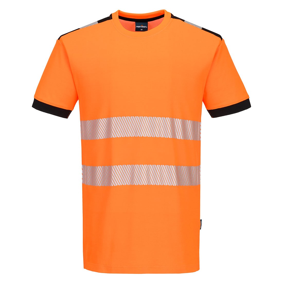 Portwest PW3 Hi-Vis Cotton Comfort T-Shirt S/S - Orange/Black