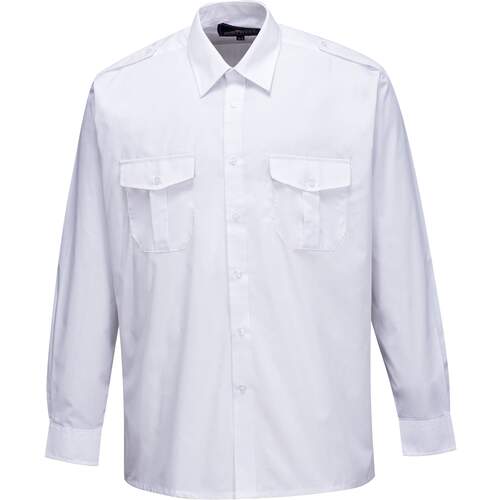 Portwest Pilot Shirt, Long Sleeves - White