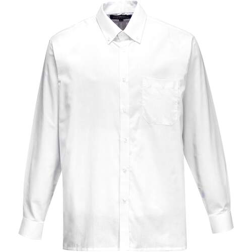 Portwest Oxford Shirt, Long Sleeves - White