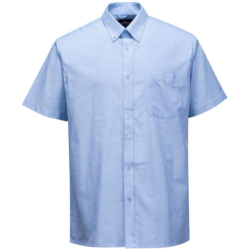 Portwest Oxford Shirt, Short Sleeves - Blue