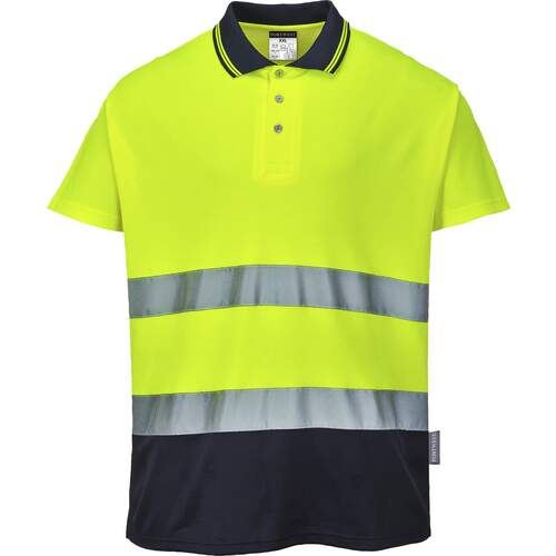 Portwest Two Tone Cotton Comfort Polo - Yellow/Navy