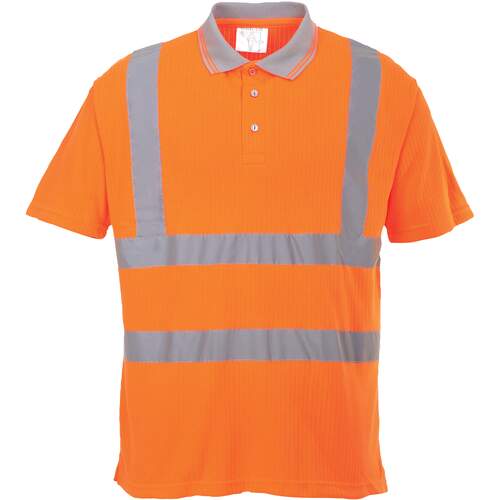 Portwest Hi-Vis Ribbed Polo Shirt - Orange