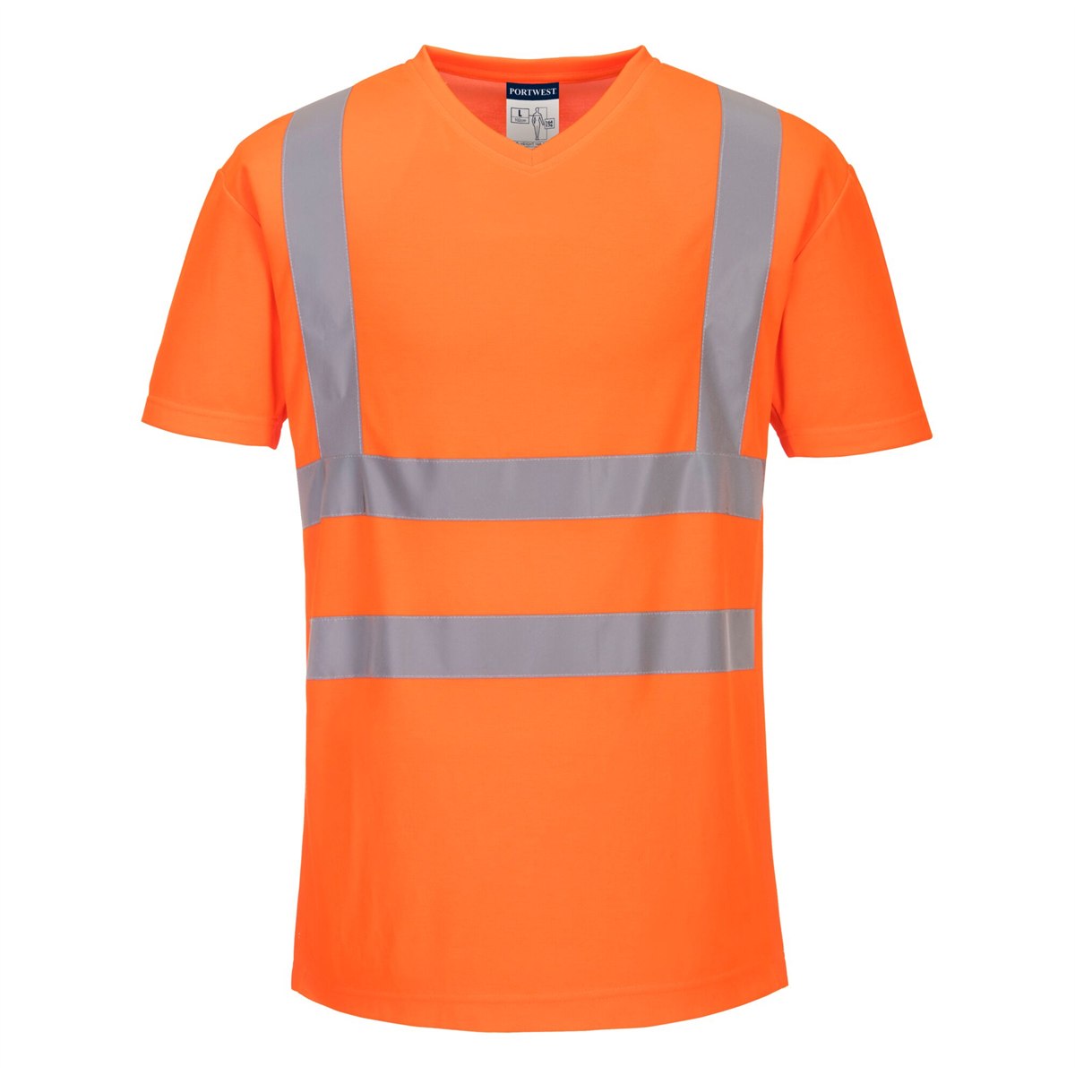 Portwest V-Neck Mesh Inserts T-Shirt - Orange