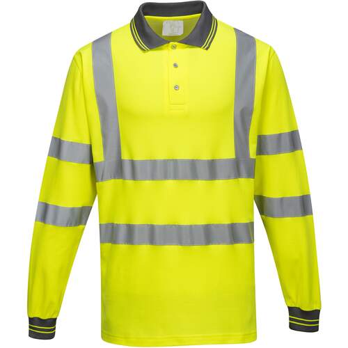 Portwest Long Sleeved Cotton Comfort Polo - Yellow