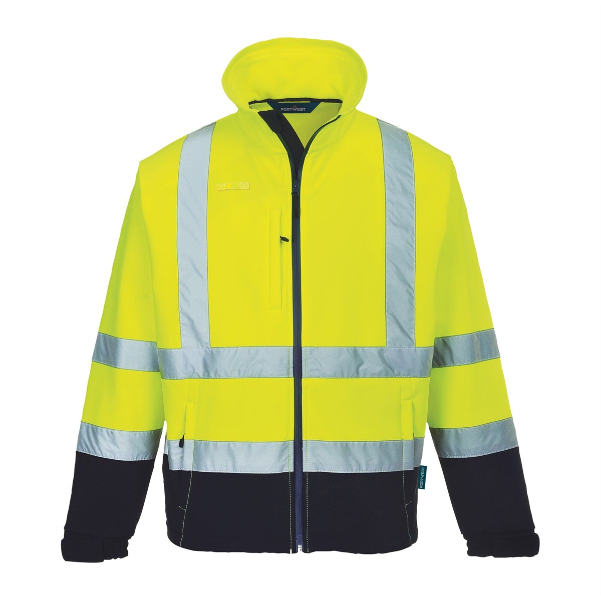 Portwest Hi-Vis Contrast Softshell (3L) - Yellow/Navy