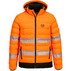 Portwest Hi-Vis Ultrasonic Heated Tunnel Jacket - Orange/Black