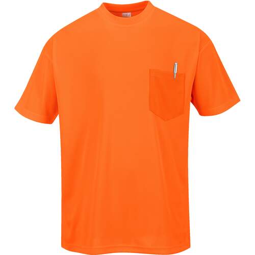 Day-Vis Pocket Short Sleeve T-Shirt - Orange