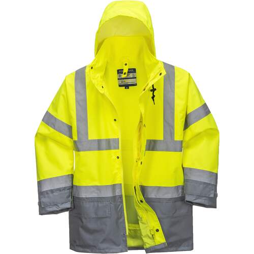 Portwest Hi-Vis Executive 5-in-1 Jacket - Yellow/Grey