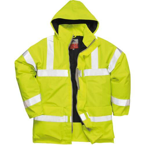 Portwest Bizflame Rain Hi-Vis Antistatic FR Jacket - Yellow