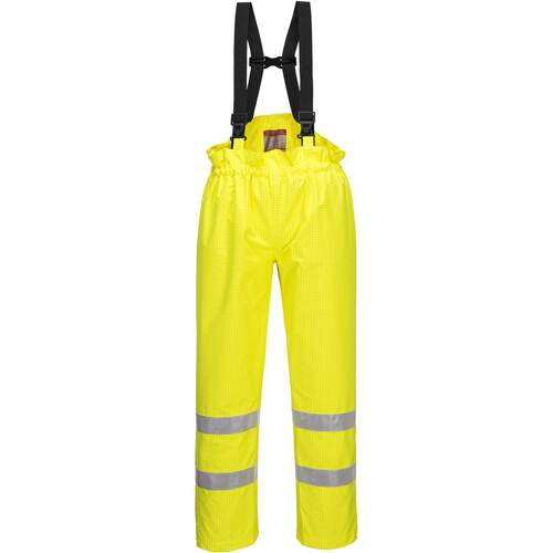 Portwest Bizflame Rain Unlined  Hi-Vis Antistatic FR Trouser - Yellow