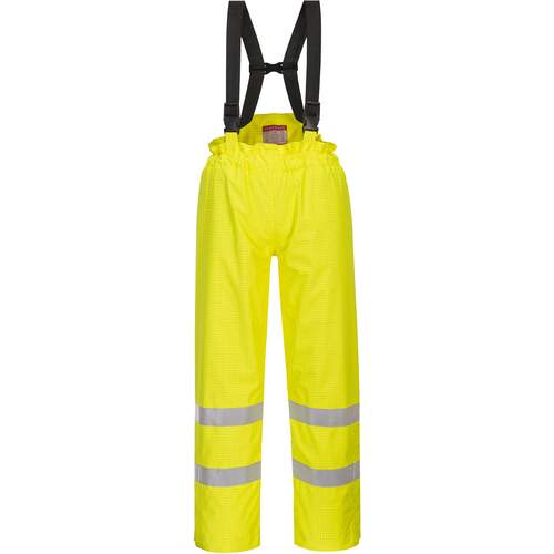 Portwest Bizflame Rain Lined Hi-Vis Antistatic FR Trouser - Yellow