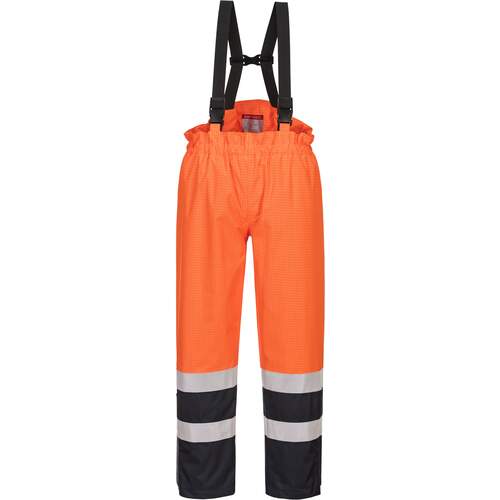 Portwest Bizflame Rain Hi-Vis Multi-Protection Trouser - Orange/Navy