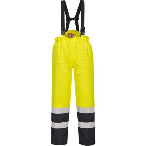 Portwest Bizflame Rain Hi-Vis Multi-Protection Trouser - Yellow/Navy