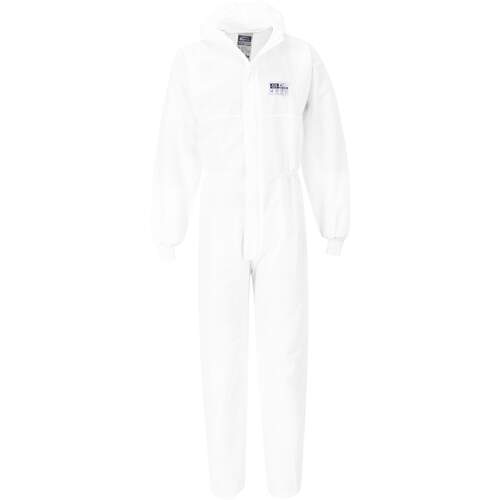 Portwest BizTex SMS Coverall With Knitted Cuff Type 5/6 - White