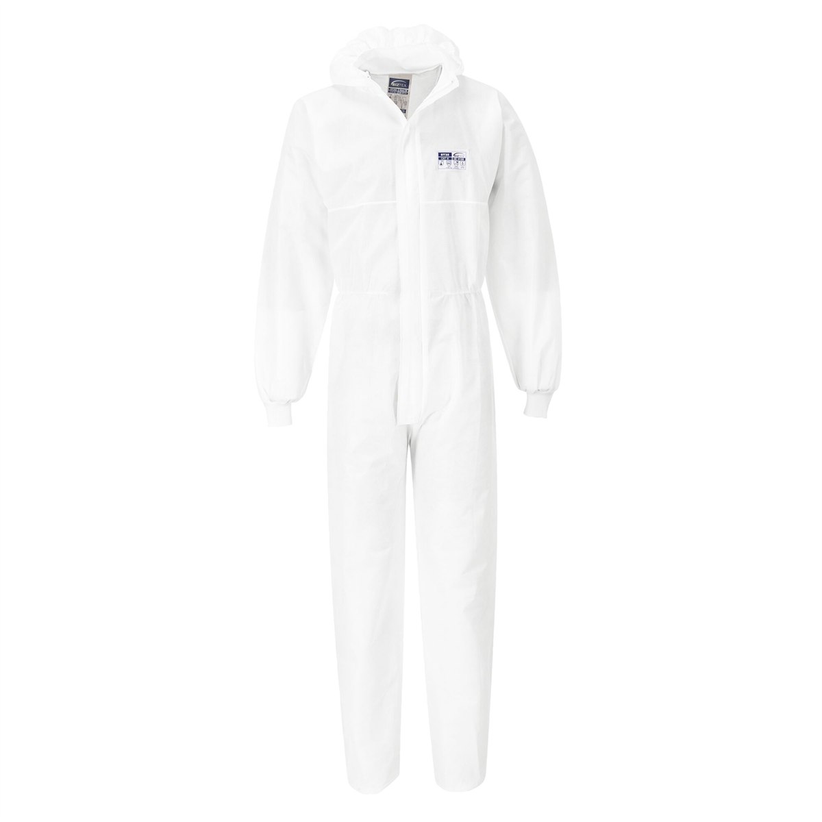 Portwest BizTex SMS Coverall With Knitted Cuff Type 5/6 - White