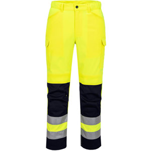 Portwest Hi-Vis Mesh Panel Trousers  - Yellow/Navy