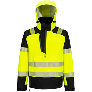 Portwest PW3 Hi-Vis Overhead Rain Jacket (3L) - Yellow/Black