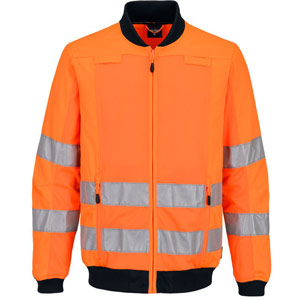 Portwest Hi-Vis Mesh Panel Work Jacket  - Orange/Navy
