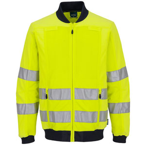 Portwest Hi-Vis Mesh Panel Work Jacket  - Yellow/Navy