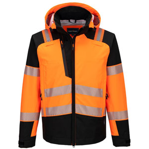 Portwest PW3 Hi-Vis Rain Jacket (3L) - Orange/Black